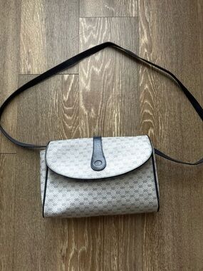 VTG GUCCI Monogram Crossbody Bag/Gray - Blue